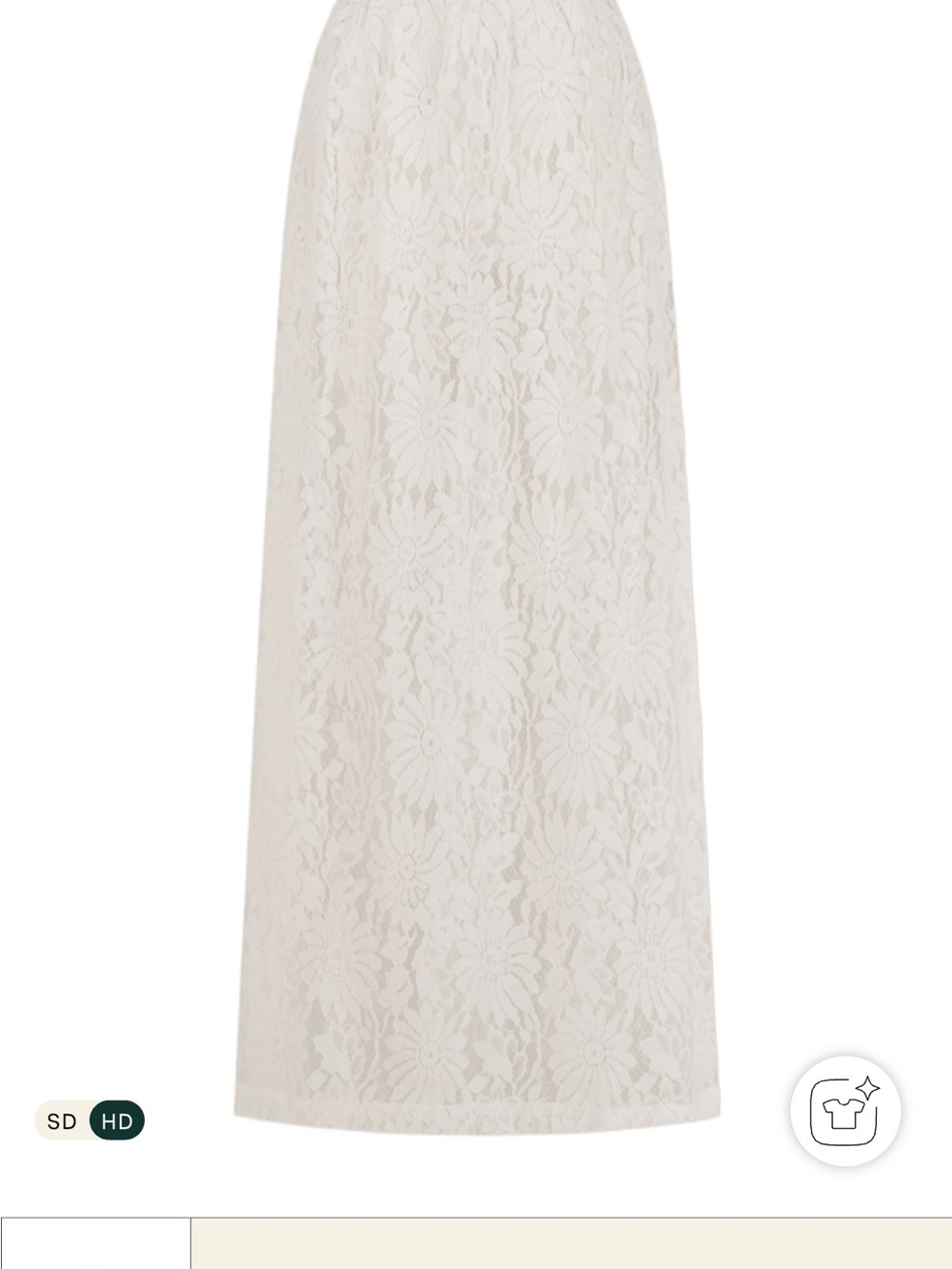 Women's Cream Lace Maxi Skirt